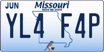 MO license plate YL4F4P
