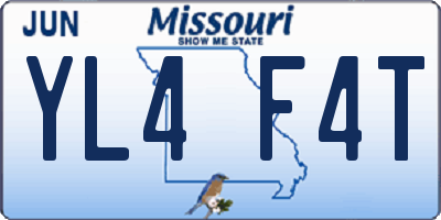 MO license plate YL4F4T