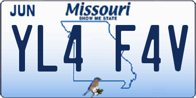 MO license plate YL4F4V