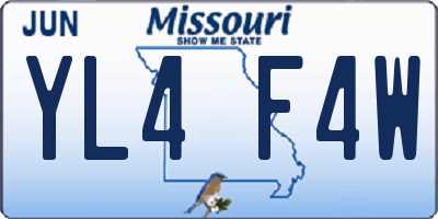 MO license plate YL4F4W