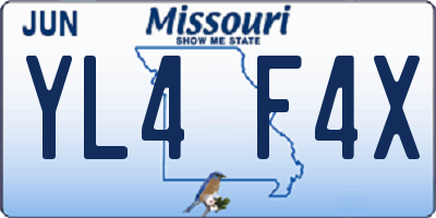 MO license plate YL4F4X