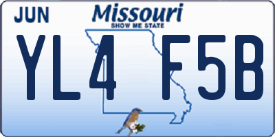 MO license plate YL4F5B