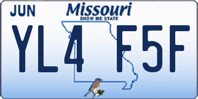 MO license plate YL4F5F