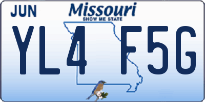 MO license plate YL4F5G