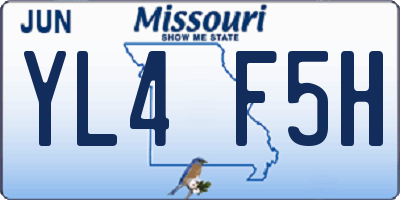 MO license plate YL4F5H
