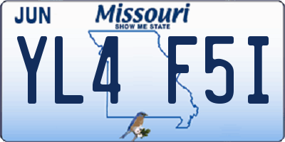 MO license plate YL4F5I