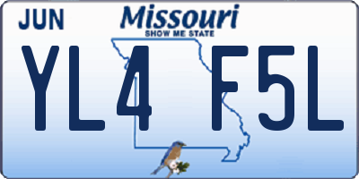 MO license plate YL4F5L