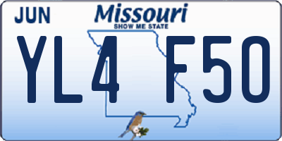 MO license plate YL4F5O