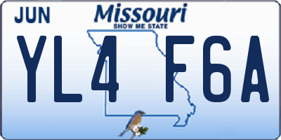MO license plate YL4F6A