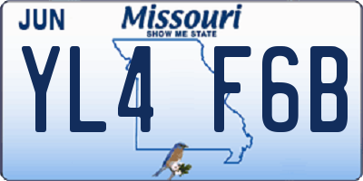 MO license plate YL4F6B