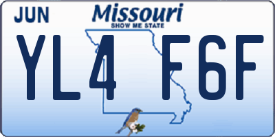 MO license plate YL4F6F