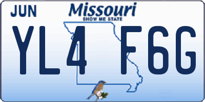 MO license plate YL4F6G