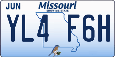 MO license plate YL4F6H