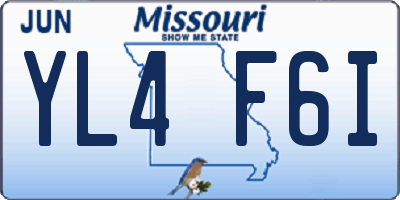 MO license plate YL4F6I