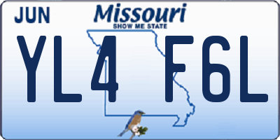 MO license plate YL4F6L