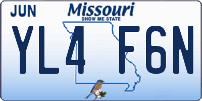 MO license plate YL4F6N