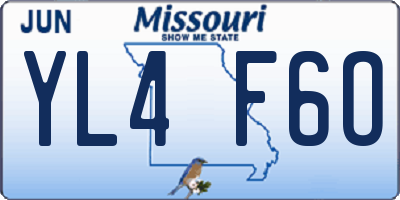 MO license plate YL4F6O