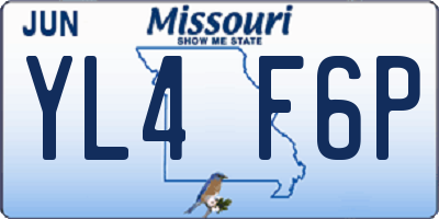 MO license plate YL4F6P