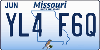 MO license plate YL4F6Q