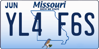 MO license plate YL4F6S