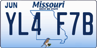 MO license plate YL4F7B