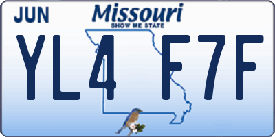 MO license plate YL4F7F