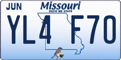 MO license plate YL4F7O