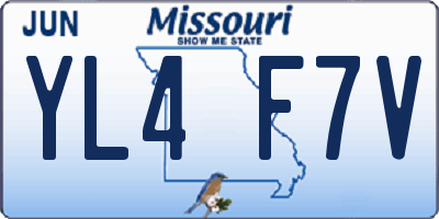 MO license plate YL4F7V