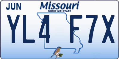 MO license plate YL4F7X