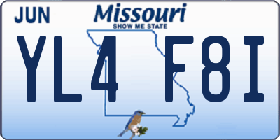 MO license plate YL4F8I
