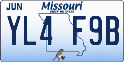 MO license plate YL4F9B