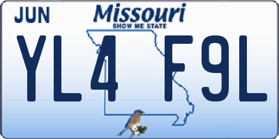 MO license plate YL4F9L
