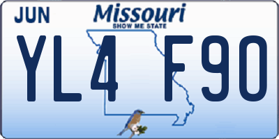 MO license plate YL4F9O