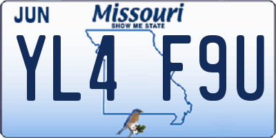 MO license plate YL4F9U