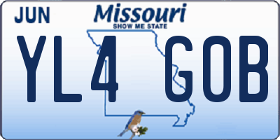 MO license plate YL4G0B