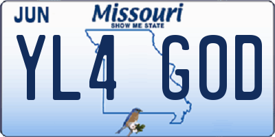 MO license plate YL4G0D