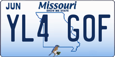 MO license plate YL4G0F