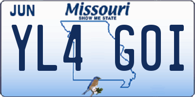 MO license plate YL4G0I