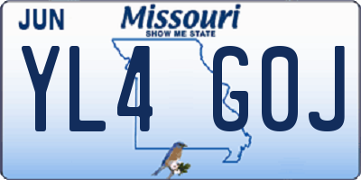 MO license plate YL4G0J