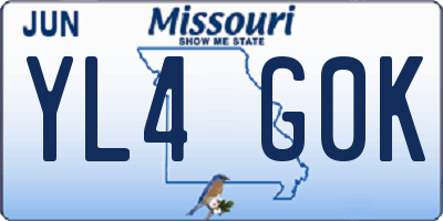 MO license plate YL4G0K