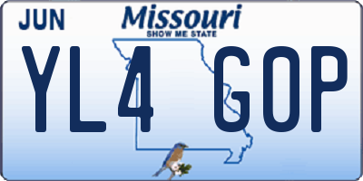 MO license plate YL4G0P