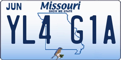 MO license plate YL4G1A