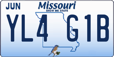MO license plate YL4G1B