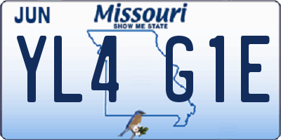 MO license plate YL4G1E