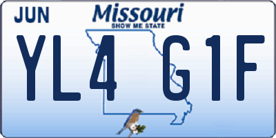 MO license plate YL4G1F