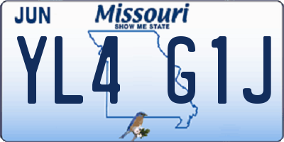 MO license plate YL4G1J