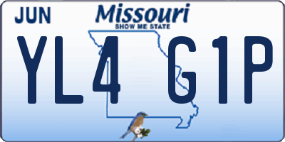 MO license plate YL4G1P
