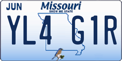 MO license plate YL4G1R