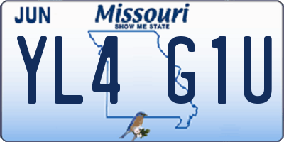 MO license plate YL4G1U