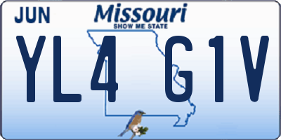 MO license plate YL4G1V